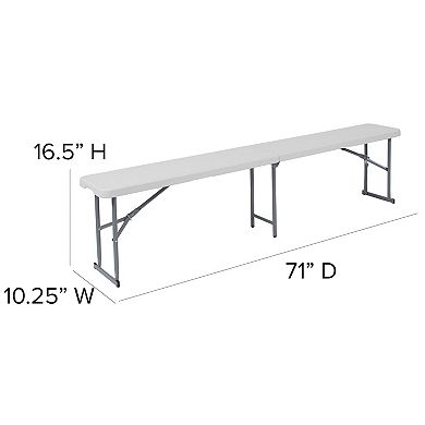 Flash Furniture Talbott Bi-Fold White Bench