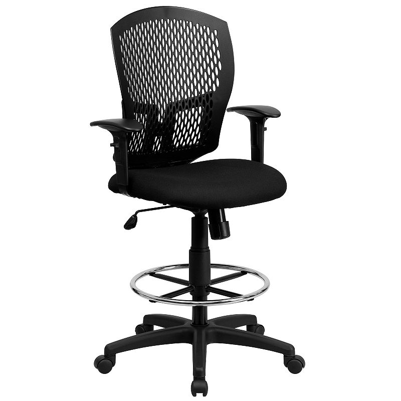 Flash Furniture Moss Drafting Desk Chair, Black