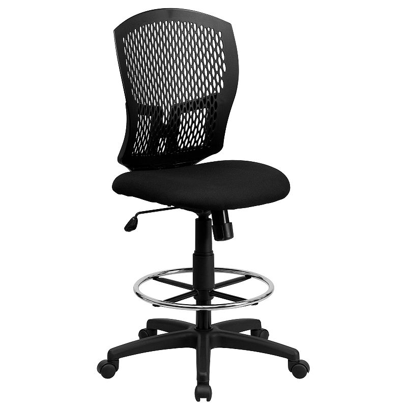 Flash Furniture Moss Mid-Back Drafting Desk Chair, Black