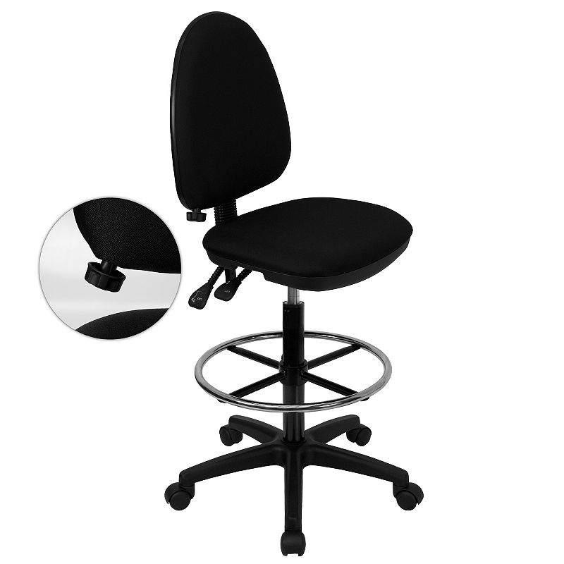 Flash Furniture Lenora Adjustable Mid-Back Ergonomic Drafting Desk Chair, B