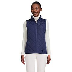 Navy blue quilted vest womens on sale