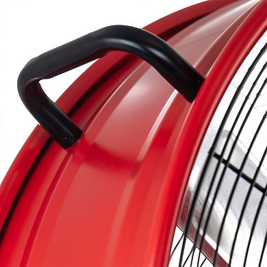 Vie Air 24 Inch Commercial Floor Drum Fan in Red