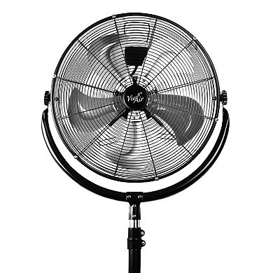 Vie Air 20 Inch Industrial 3 Speed Heavy Duty Powerful and Quiet Metal High Velocity 360 Degree Tilting Pedestal Drum Fan