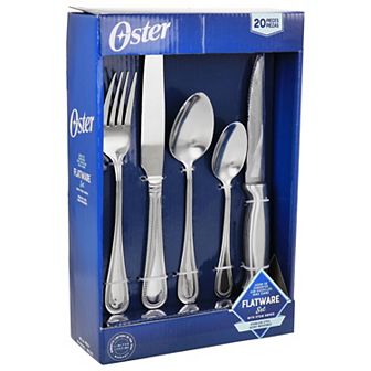 Oster Cocina 20 pc Stainless Steel Flatware and Steak Knife Set