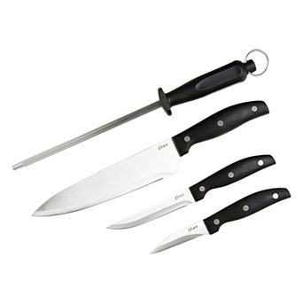 Oster Cocina Granger 4 pc Stainless Steel Blade Cutlery Set in Black