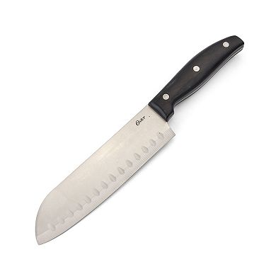 Oster Cocina Granger 2 Piece Stainless Steel Santoku Knife Set with Black Handles