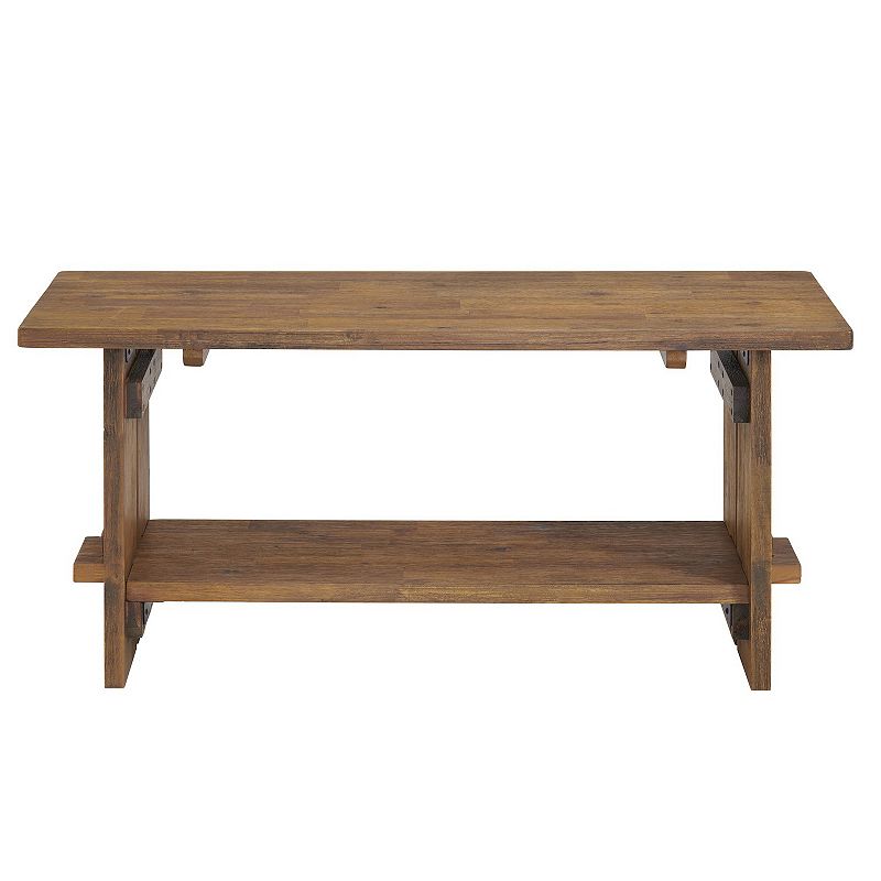 40" Bethel Acacia Wood Bench Natural - Alaterre Furniture: Shelving, Spot Clean, Rectangular Shape