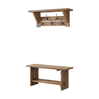 Alaterre Furniture Bethel Bench & Coat Hook 2 pc Set