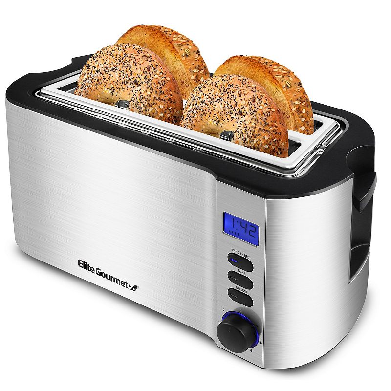 Elite Gourmet - 4-Slice Toaster - Stainless Steel