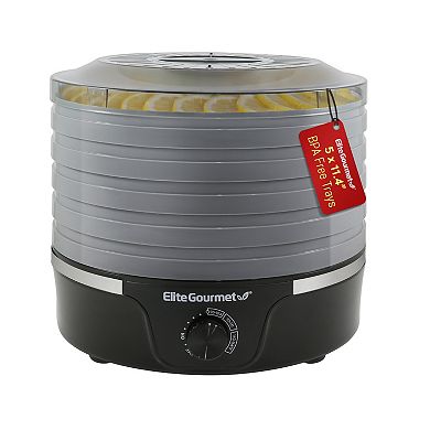 Elite Food Dehydrator with Adjustable Temperature Dial and 5 Trays