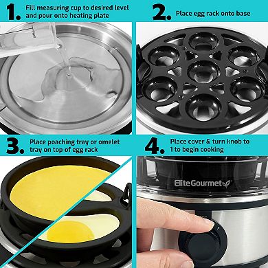 Elite Stainless Steel Automatic Egg Cooker