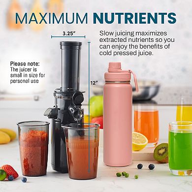 Elite Gourmet Compact Masticating Slow Juicer