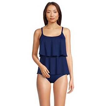 Women's Lands' End Chlorine Resistant Tiered Tankini Swimsuit Top