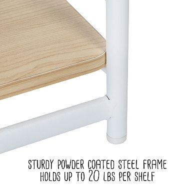 Honey-Can-Do 3-Tier Wood & Metal Small Shelf