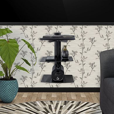 MegaMounts 3 Shelf Tempered Glass Multimedia Mounting Unit