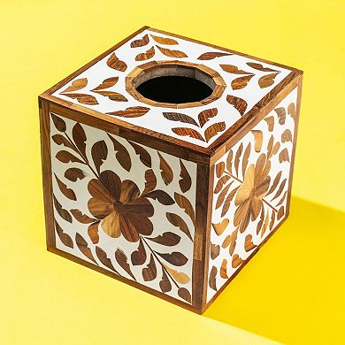 GAURI KOHLI Jodhpur Wood Inlay Tissue Box Cover