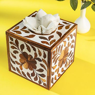 GAURI KOHLI Jodhpur Wood Inlay Tissue Box Cover