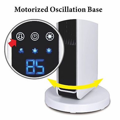 Optimus 29 in. Oscillating Tower Heater w/ Digital Temperature Readout & Remote