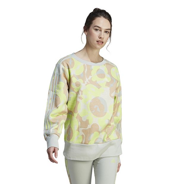 Women s adidas Floral Graphic 3 Stripes Fleece Sweatshirt