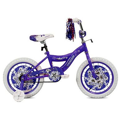 TRACER Avery 16 Inch Hi-Ten Steel Framed Kids Bicycle w/ Training Wheels, Purple