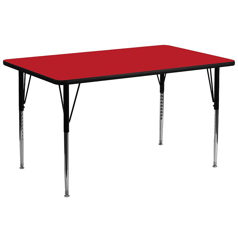 Flash Furniture Wren Rectangular Adjustable Activity Table, Red
