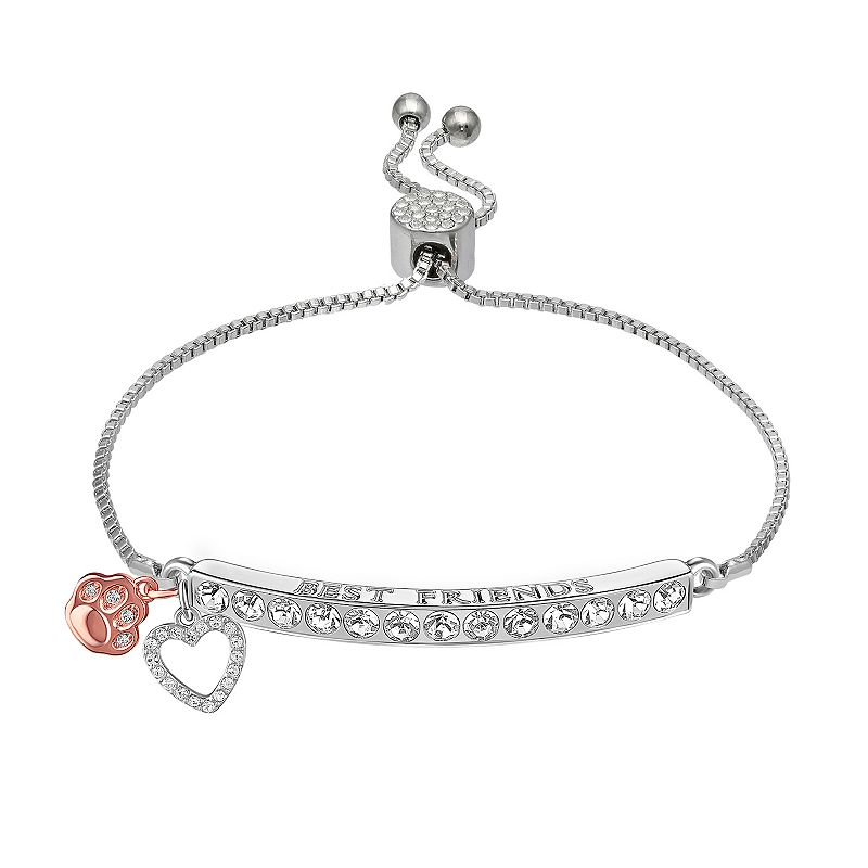 Brilliance Crystal BEST FRIENDS Adjustable Bracelet, Womens, Size: 7/