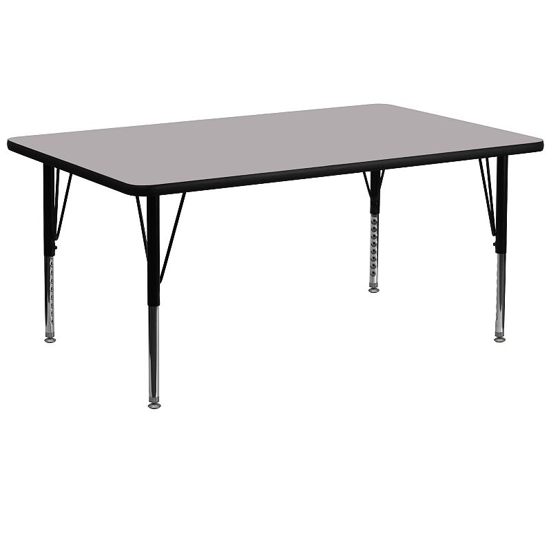 Kids Flash Furniture Wren Rectangular Short Adjustable Activity Table, Grey