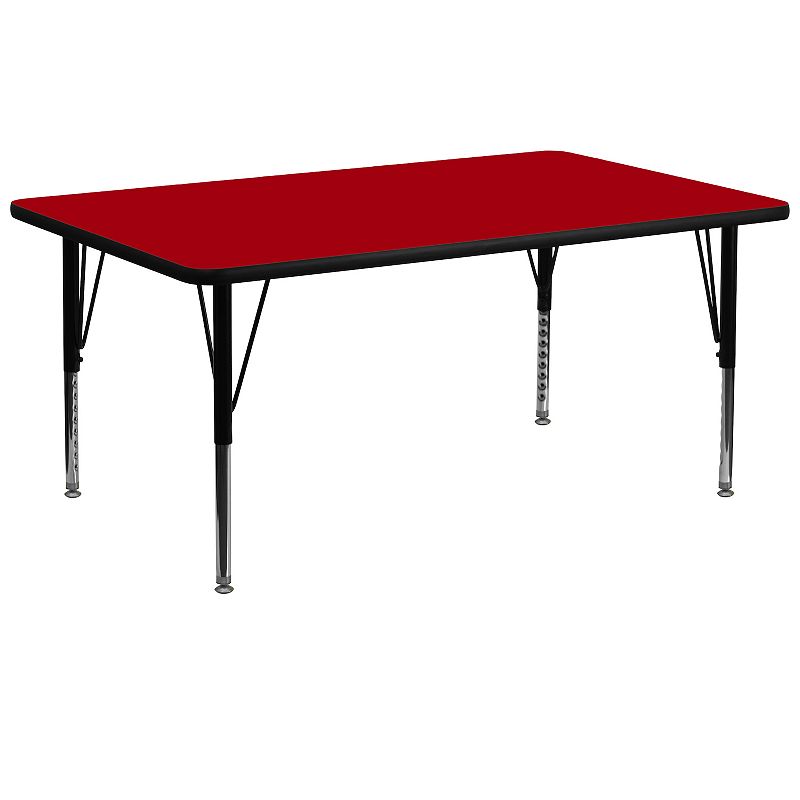 Kids Flash Furniture Wren Rectangular Short Adjustable Activity Table, Red