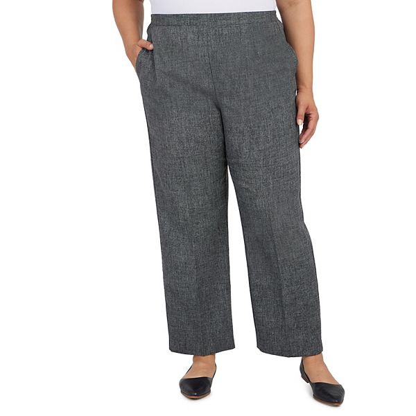 Women's Alfred Dunner Theater District Mélange Pull-On Straight-Leg Pants