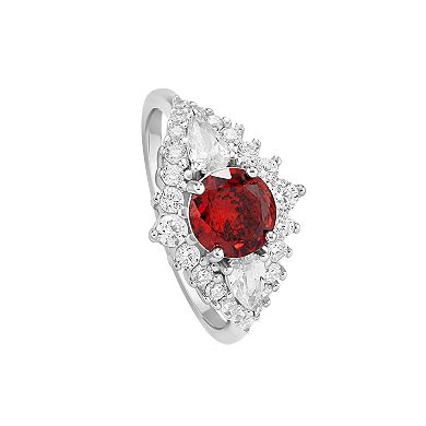 PRIMROSE Sterling Silver Cubic Zirconia Art Deco Ring