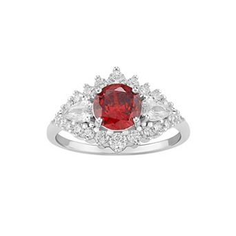 PRIMROSE Sterling Silver Cubic Zirconia Art Deco Ring