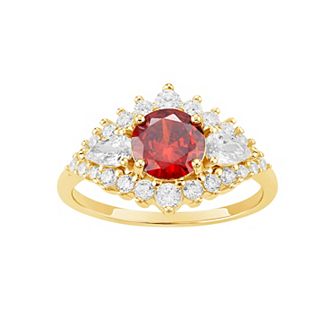 PRIMROSE Sterling Silver Cubic Zirconia Art Deco Ring