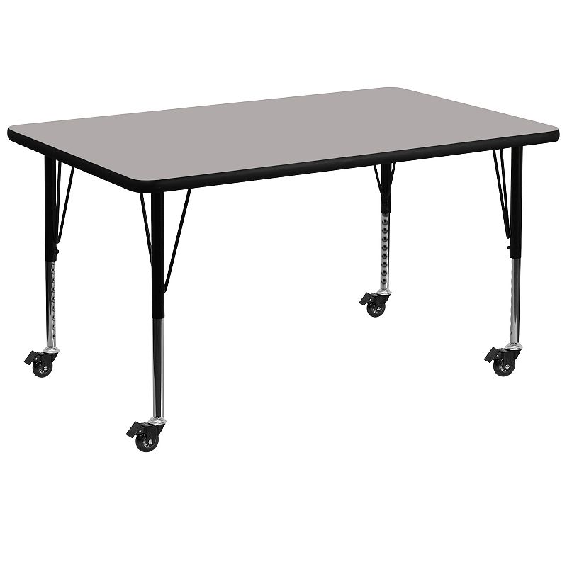 Kids Flash Furniture Wren Rectangular Short Adjustable Activity Table, Grey