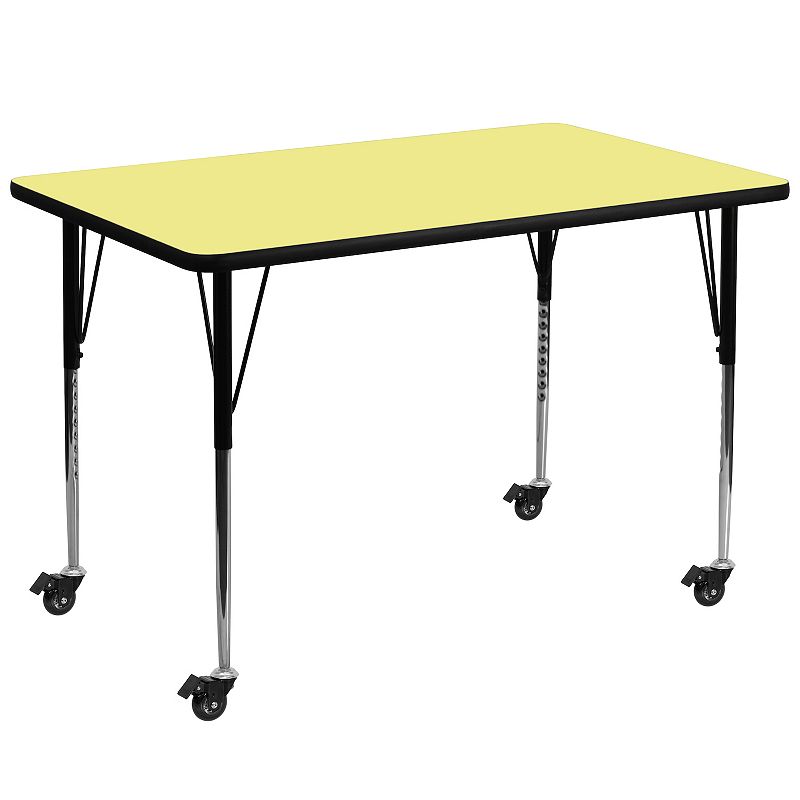 Flash Furniture Wren Rectangular Adjustable Activity Table, Yellow