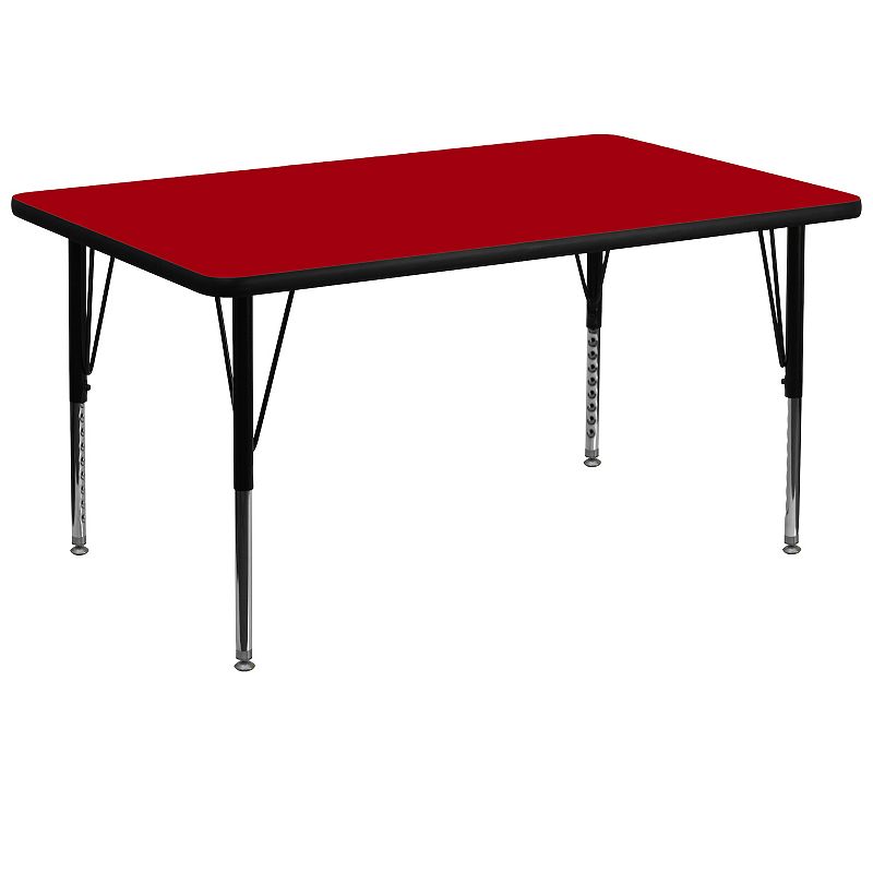 Kids Flash Furniture Wren Rectangular Short Adjustable Activity Table, Red