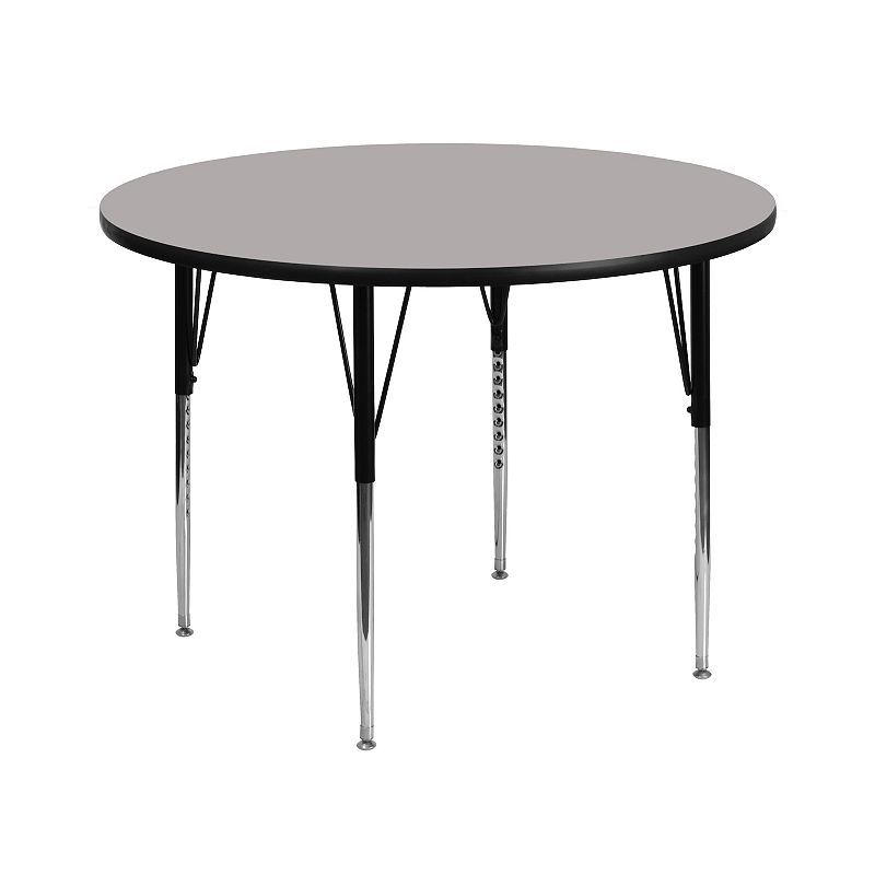 Flash Furniture Round Oak Adjustable Activity Table, Grey