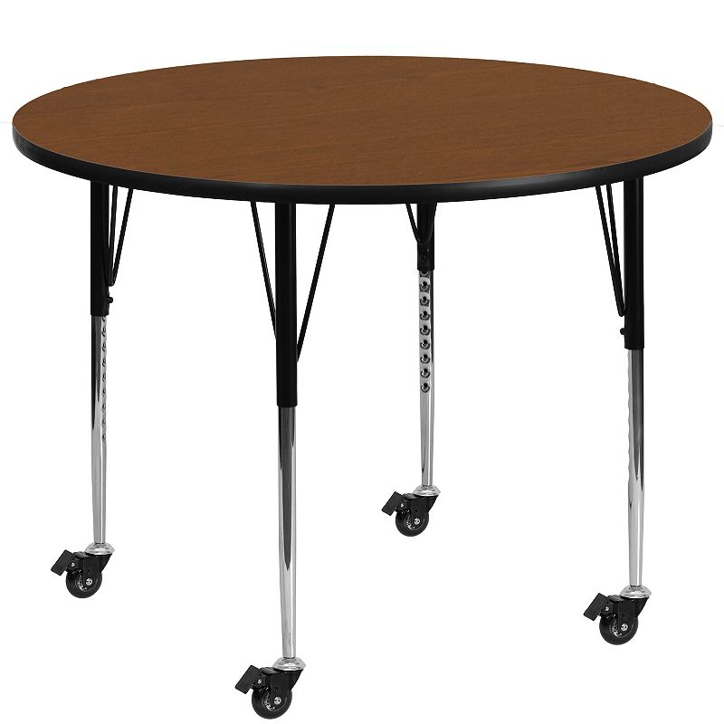 Flash Furniture Wren Round Adjustable Activity Table, Brown