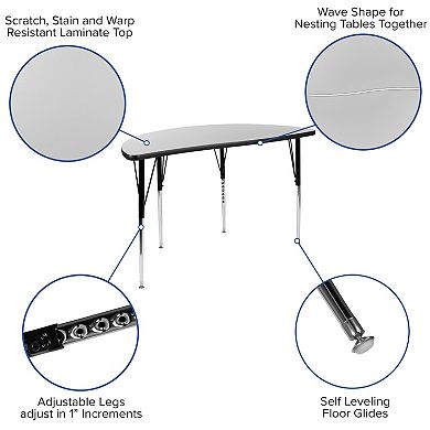 Flash Furniture Wren Half Circle Adjustable Activity Table