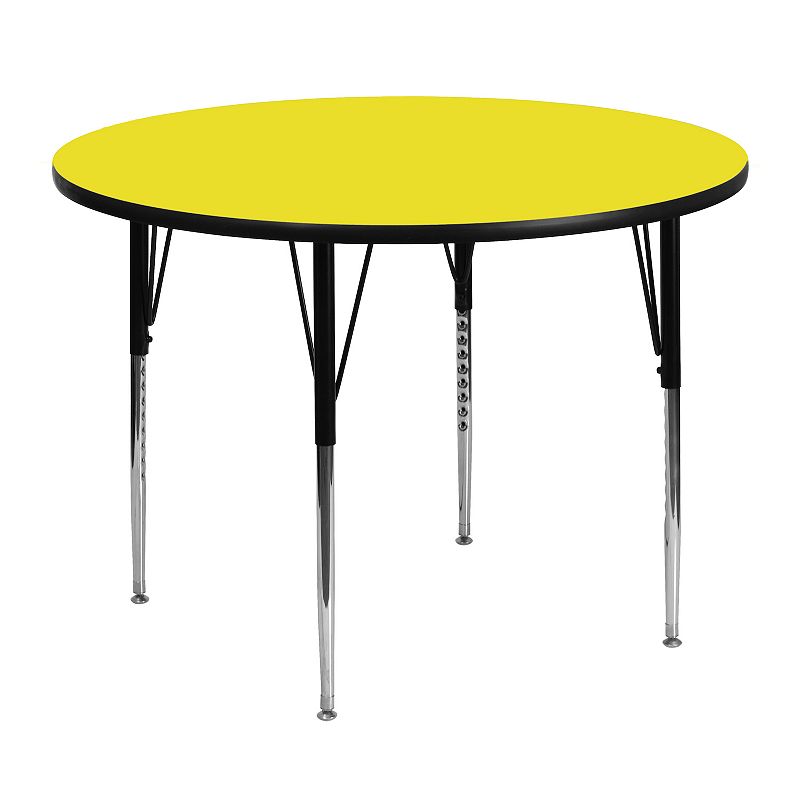 Flash Furniture Wren Round Adjustable Activity Table, Yellow