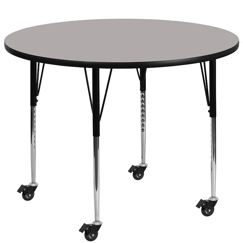 Flash Furniture Wren Round Adjustable Activity Table, Grey
