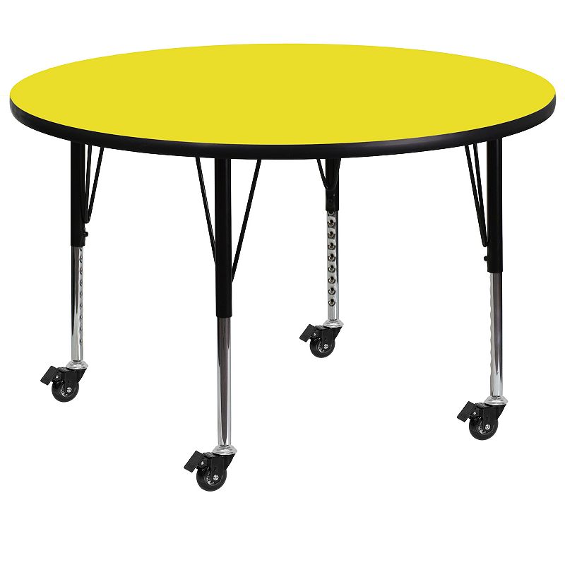 Kids Flash Furniture Wren Round Short Adjustable Activity Table, Yellow