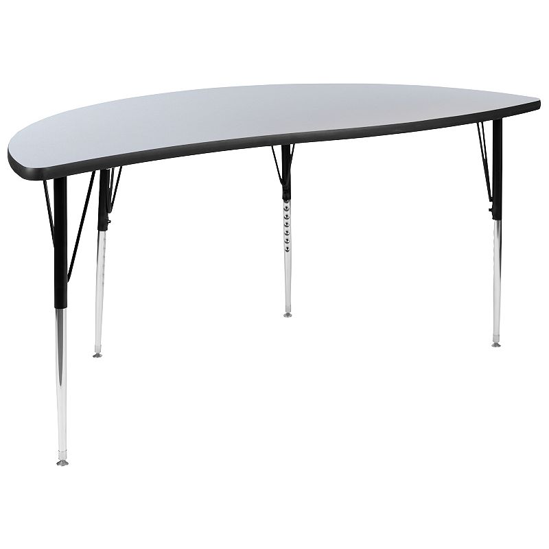 Flash Furniture Wren Half Circle Adjustable Activity Table, Grey