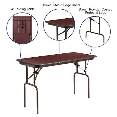 Flash Furniture Frankie 4-Foot Folding Banquet Table