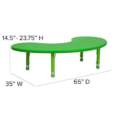 Flash Furniture Wren Half-Moon Adjustable Activity Table