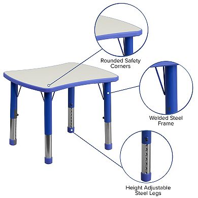 Kids Flash Furniture Wren Rectangular Adjustable Activity Table