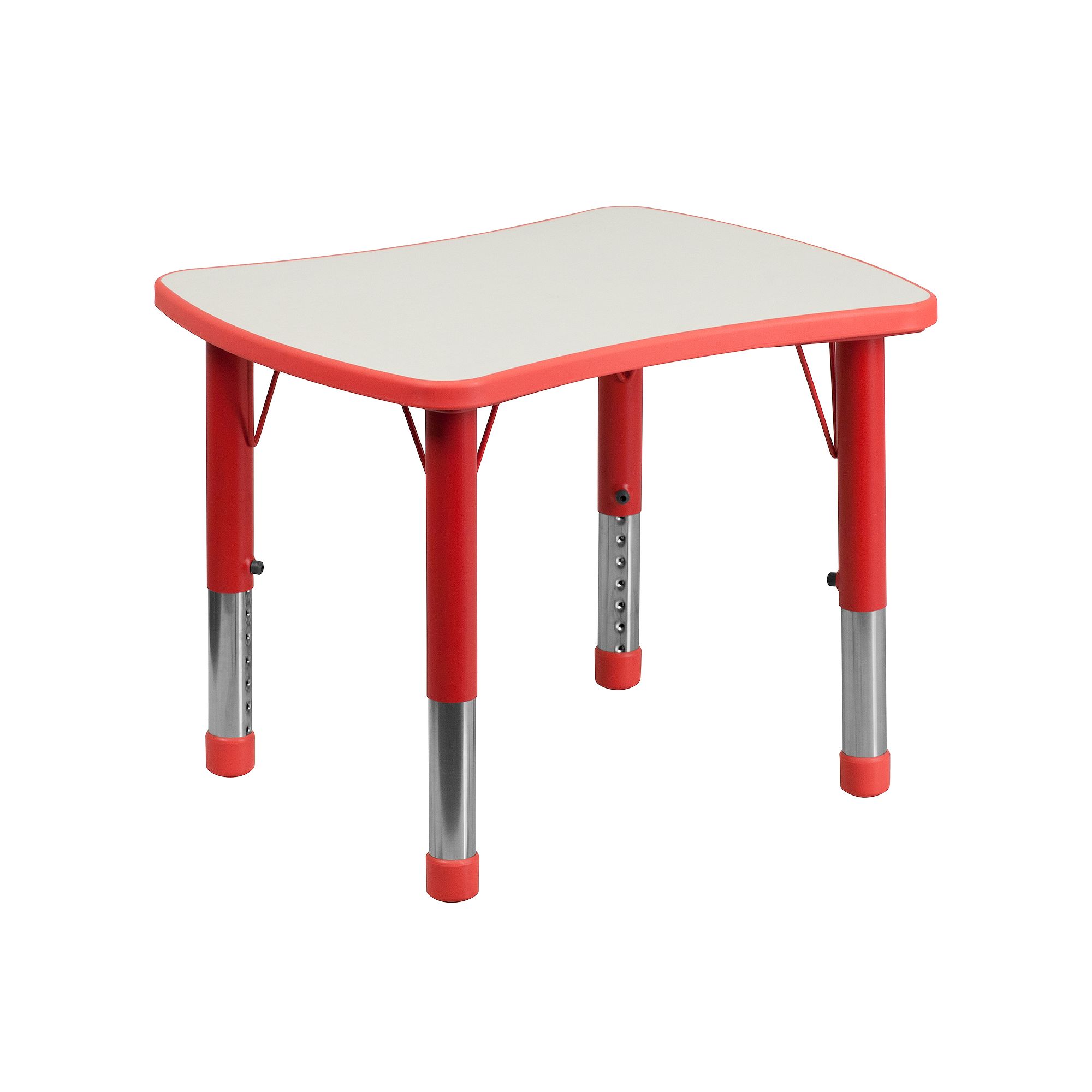Kids Flash Furniture Wren Rounded Rectangular Adjustable Activity Table, Re