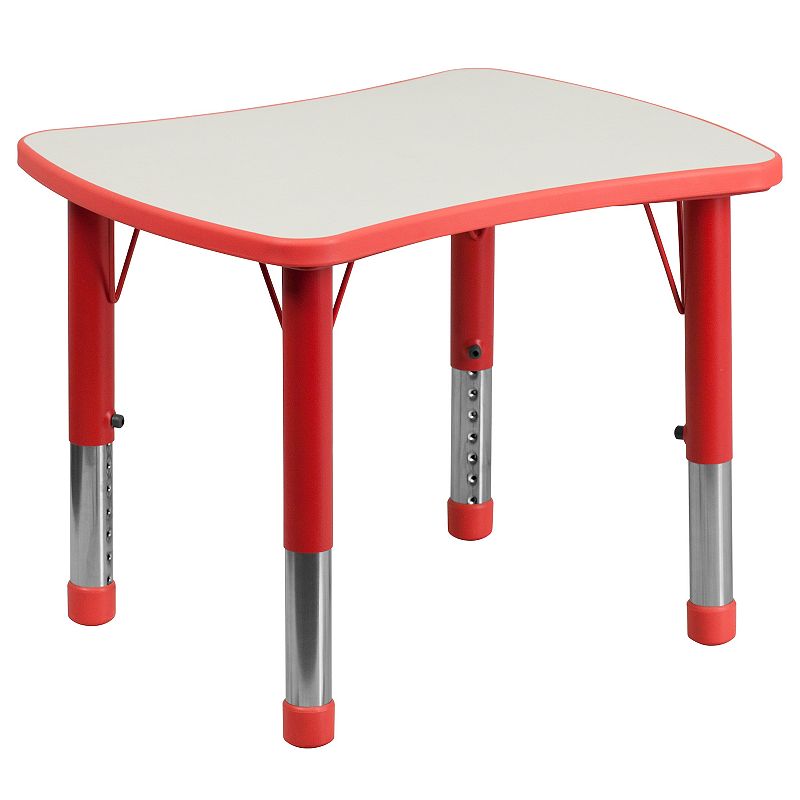 Kids Flash Furniture Wren Rectangular Adjustable Activity Table, Red