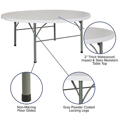 Flash Furniture Stonewall 6-Foot Round Banquet & Event Folding Table 