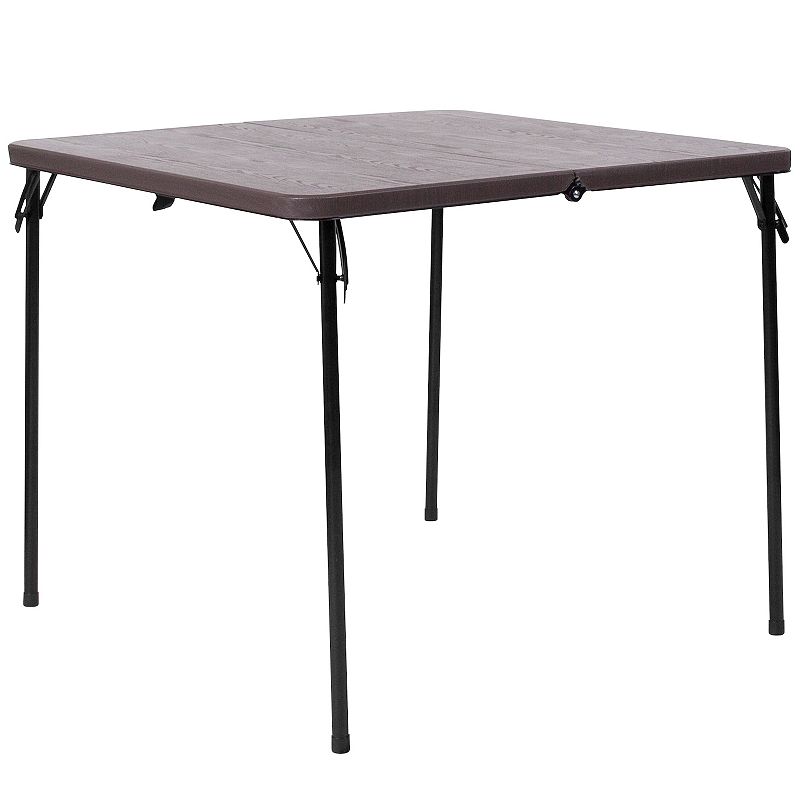 Flash Furniture Dunham Square Bi-Fold Folding Table, Brown
