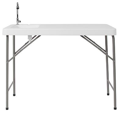 Flash Furniture Wesley 4-Foot Portable Camping Table & Sink